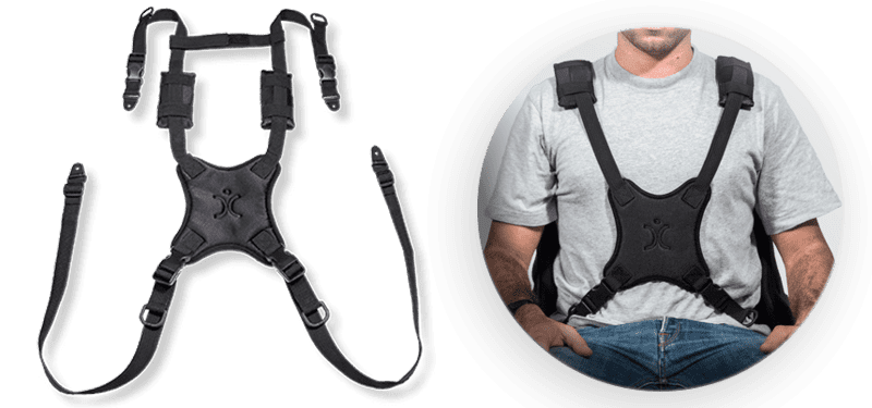 Chest harness with shoulder retraction pads