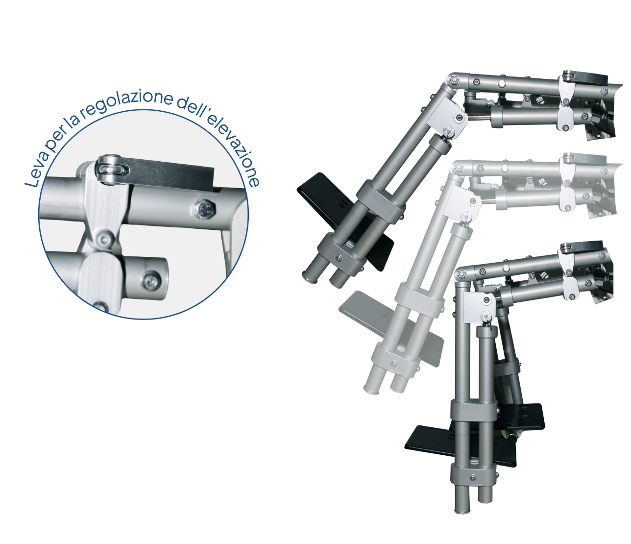 Angolo ginocchio ammortizzante in estensione con continua regolazione dell'elevazione